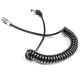 Coiled Spiral Power Adapter Cable DC 5.5x2.5mm to elecbee FS6 for BMPCC4K Blackmagic Pocket Cinema Camera 4K