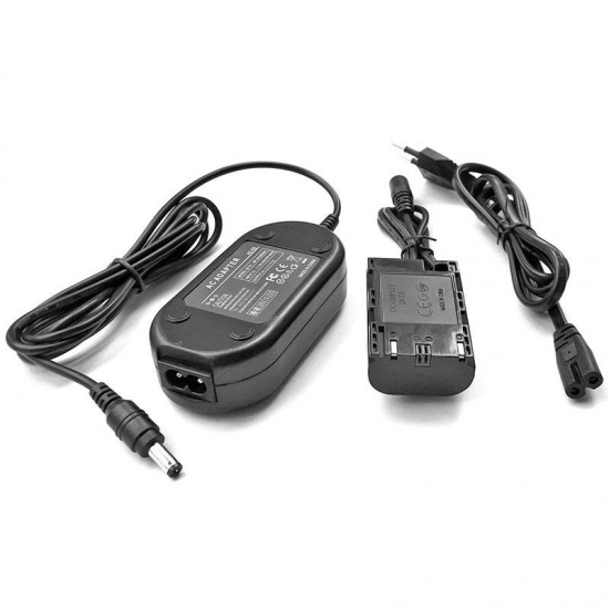 External Power Supply Adapter for Canon EOS 5D Mark II III 5D2 5D3 6D 7D 60D DSLR Cameras