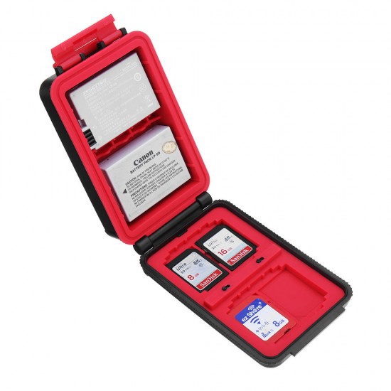 D910 Storage Box Case for SD CF XQD Memory Card Camera Battery AA Battery with Battery Indicator