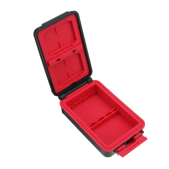 D910 Storage Box Case for SD CF XQD Memory Card Camera Battery AA Battery with Battery Indicator