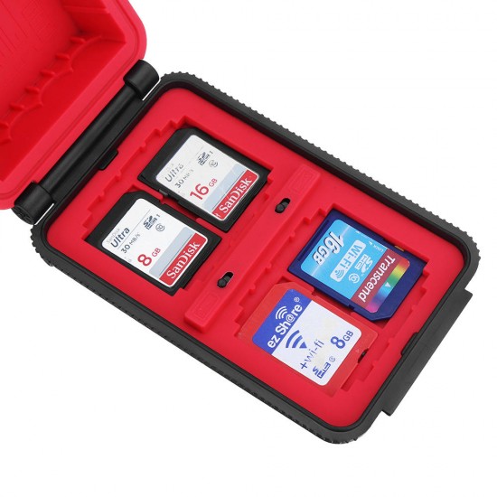 D910 Storage Box Case for SD CF XQD Memory Card Camera Battery AA Battery with Battery Indicator