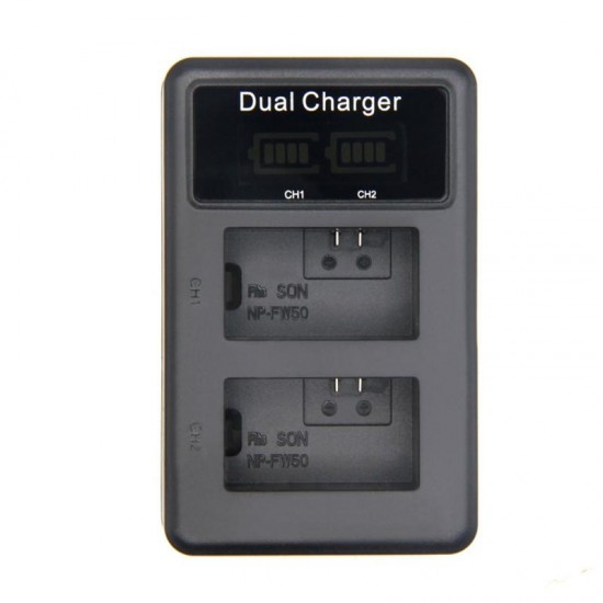 NP-FW5 Battery Charger with LCD Indicator for Sony NEX-3 A7R Alpha A6500 A6300 A6000 DSLR Camera