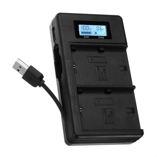 LP-E6-C USB Rechargeable Battery Charger Mobile Phone Power Bank for Canon LP-E6 DSLR Camera Battery with LED Indicator