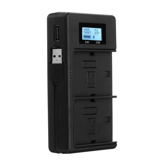 LP-E6-C USB Rechargeable Battery Charger Mobile Phone Power Bank for Canon LP-E6 DSLR Camera Battery with LED Indicator