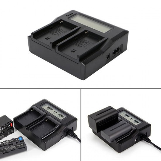 Fast Quick Dual Battery Charger For Sony NP-F970 NP-F770 F750 F550 F960