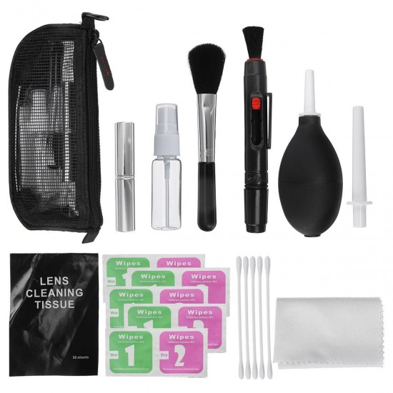 10 in 1 Universal Neutral SLR Digital Camera Cleaning Kit Lens Cleaner for Camera Phone PC Air Blow Brush Cloth