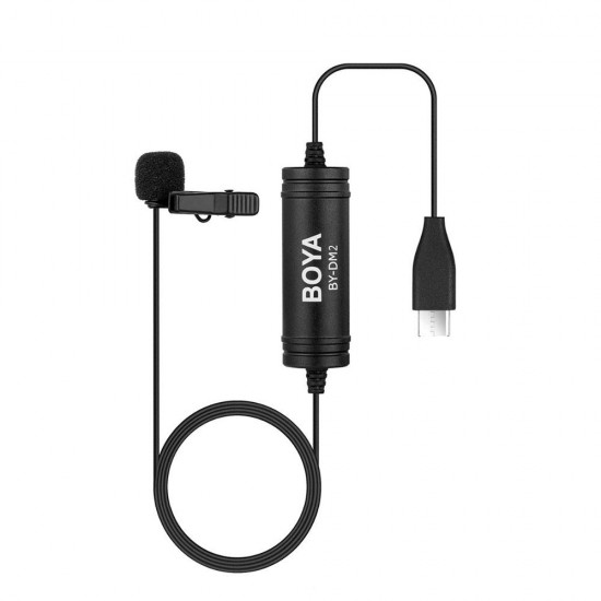 BY-DM2 Type-C Lavalier Condenser Lapel Microphone for Smartphone Mobile Phone