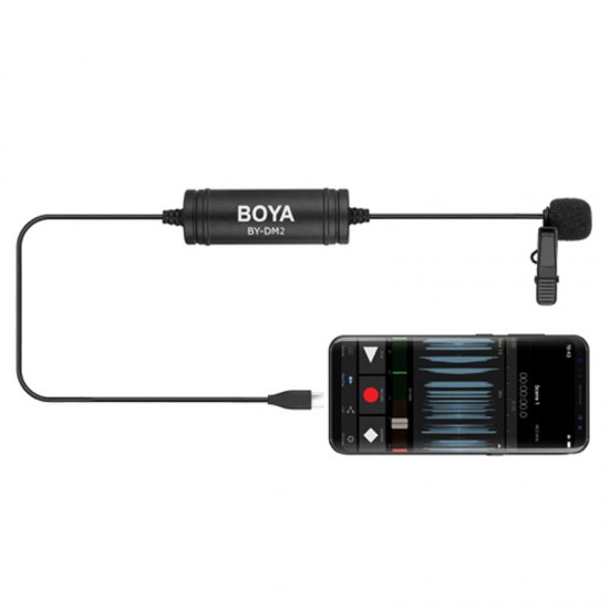 BY-DM2 Type-C Lavalier Condenser Lapel Microphone for Smartphone Mobile Phone