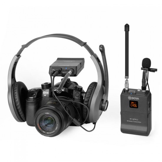 BY-WFM12 VHF Lavalier Lapel Microphone Receiver Transmitter for DSLR Camera Smartphone BY-WFM12 VHF Lavalier Lapel Microphone Receiver Transmitter for DSLR Camera Smartphone