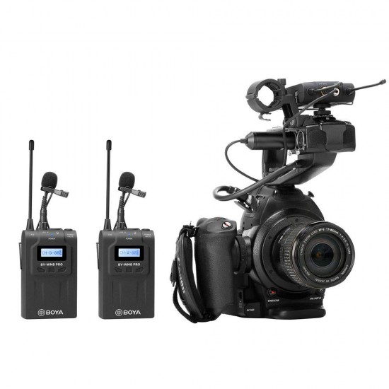 BY-WM8 Pro K2 Wireless Mic Microphone System Audio Video Recorder Receiver for DSLR SLR Camera Smartphone