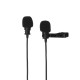 LYM-DM1 2 in 1 Omni-directional Lavalier Video Interview Condenser Microphone with 6m Cable