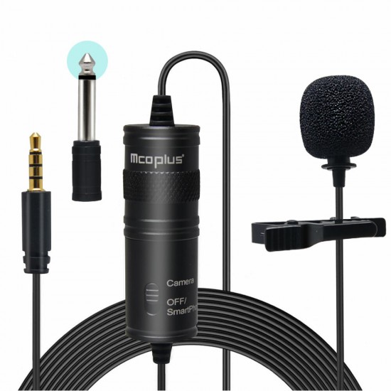 MCO-LVD600 Lapel Lavalier Microphone Interview Reception Vlog Live MIC Recording Compatible with Phone Camera Computer MCO-LVD600 Lapel Lavalier Microphone Interview Reception Vlog Live MIC Recording Compatible with Phone Camera Computer