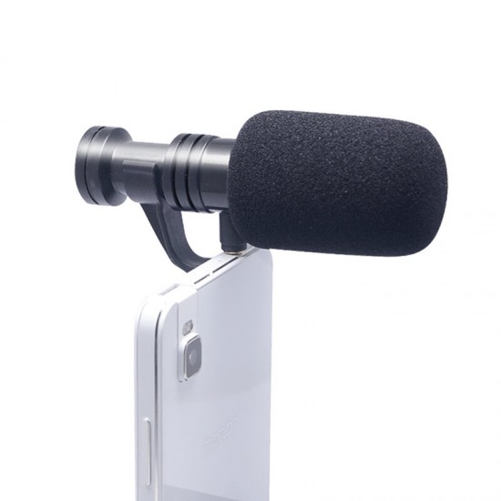 VM-P01 Phone Video Microphone Mic for Recording Mobile Interview Vlog for Smartphone with 3.5mm Headphone Jack