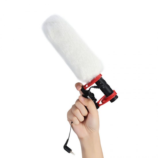 A2 White Silk Blend Microphone Windshield Low Self Noise Furry Cover for Rode NTG Professional Mic
