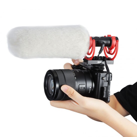 A2 White Silk Blend Microphone Windshield Low Self Noise Furry Cover for Rode NTG Professional Mic