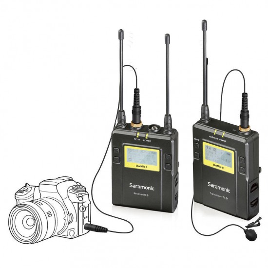 UwMic9 Wireless Lavalier Lapel Microphone Transmitter Receiver System for DSLR Camera UwMic9 Wireless Lavalier Lapel Microphone Transmitter Receiver System for DSLR Camera