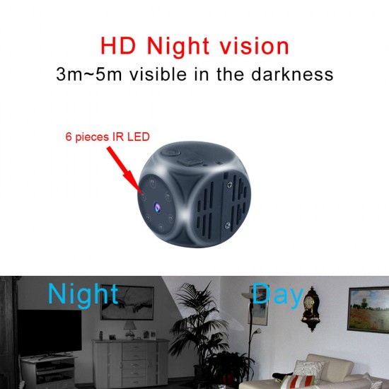 Mini 1080P Camera with Sport Bandage Camera Video Recording Night Vision Card Saving Motion Detect