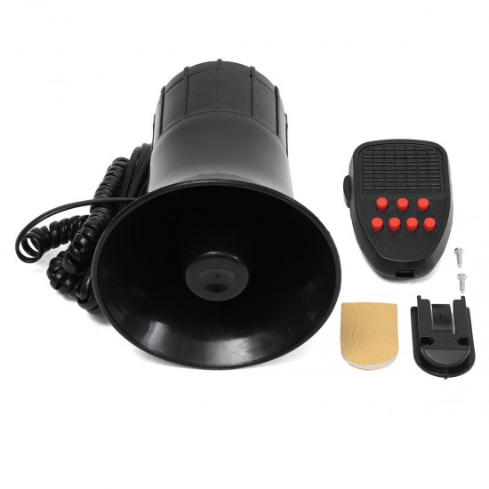 12V 150DB Car Warning Alarm 7-Sound Tone Super Loud Siren Horn PA Speaker System