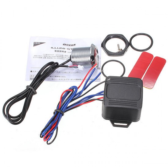 Auto One Push Start Engine Button Starter Switch 12V LED Illumination