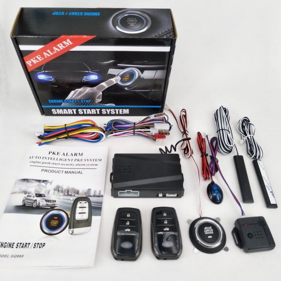 12V General Vehicle Anti-theft Car Alarm System Remote Start Remote Controller Keyless Enter PKE One Key Start