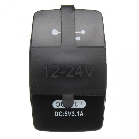 12/24V Car Dual Port USB Waterproof Car Cigarette Power Charger Socket Plug