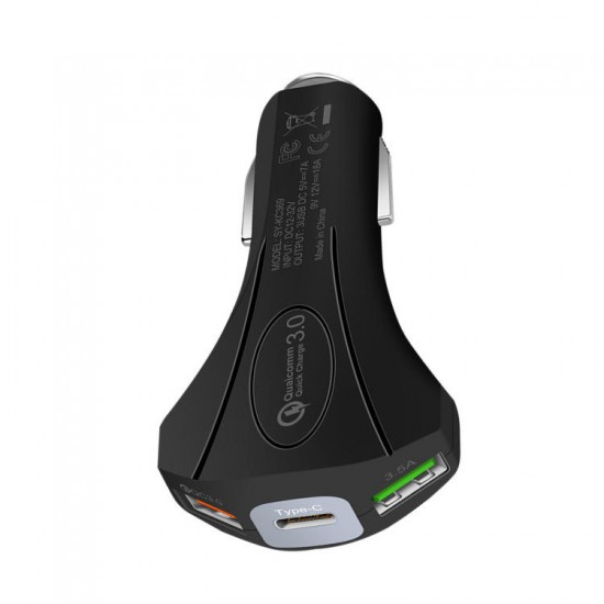 12A 4-port USB Fast Charging Back Clip Car Charger Front And Rear Seat Sharing Gadget