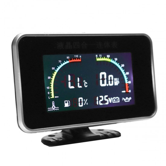 12V 24V 4 In1 LCD Car Digital Alarm Gauge Voltmeter Oil Pressure Fuel Water Temp 12V 24V 4 In1 LCD Car Digital Alarm Gauge Voltmeter Oil Pressure Fuel Water Temp