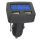 12V 24V Universal Dual USB Interface Car Charger With Voltmeter Ammeter Thermometer LCD Display