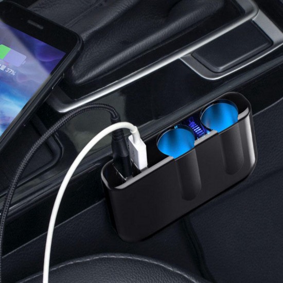 12V USB Car Lighter Socket Splitter Digital Display Charger Adapter