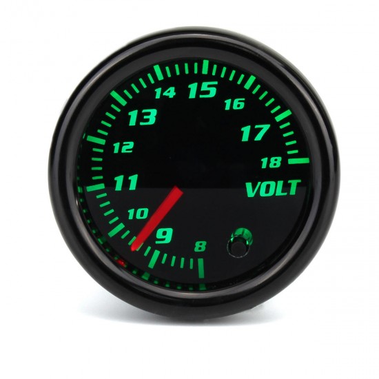 12V Universal 2 Inch 52mm Auto Voltmeter 7 Color LED Display Tinted Face