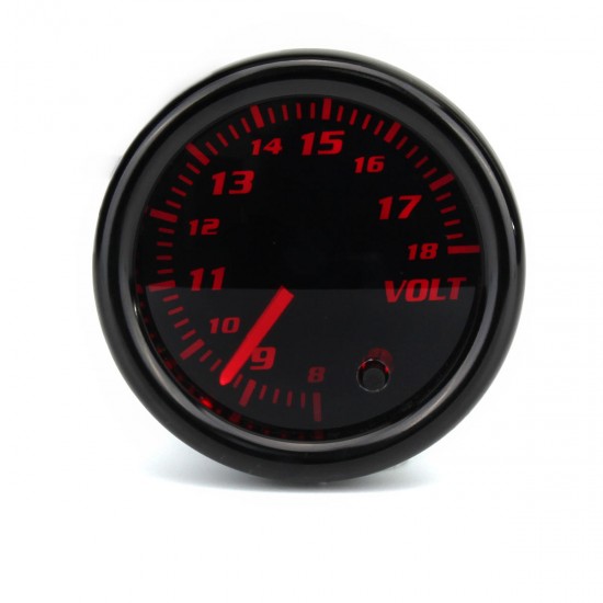 12V Universal 2 Inch 52mm Auto Voltmeter 7 Color LED Display Tinted Face