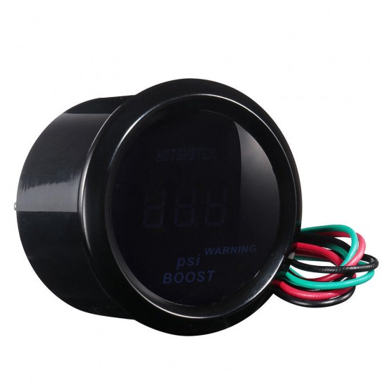 2 Inch 52mm Black Cover Car Universal Digital Blue LED PSI Boost Gauge Meter