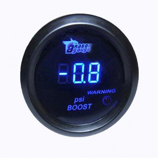 2 Inch 52mm Black Cover Car Universal Digital Blue LED PSI Boost Gauge Meter