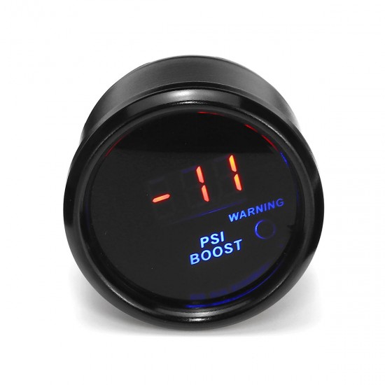 2 Inch 52mm Boost Pressure Gauge Digital LED Display Black Face Car Meter With Sensor