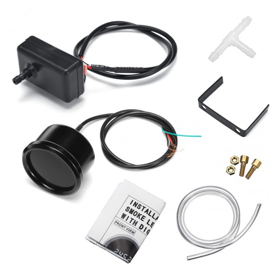2 Inch 52mm Boost Pressure Gauge Digital LED Display Black Face Car Meter With Sensor