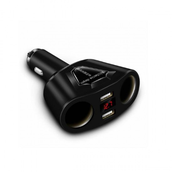 3.1A Dual USB Car Charger Cigarette Lighter Sockets 120W Power Support Display Current Volmeter