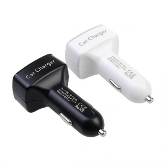 4 In 1 Car Charger Vehicle Voltage Ammeter With Double 3.1A USB Output