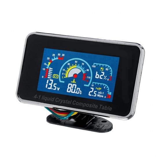 4 in 1 LCD Car Digital ALARM Gauge Voltmeter Oil Pressure Fuel Water Temp 12-24v 4 in 1 LCD Car Digital ALARM Gauge Voltmeter Oil Pressure Fuel Water Temp 12-24v