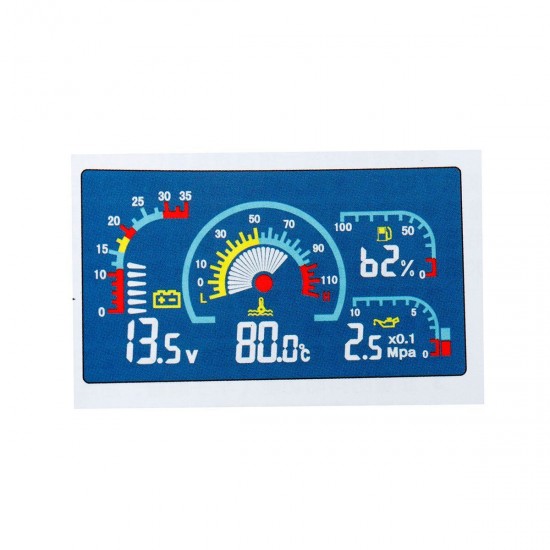 4 in 1 LCD Car Digital ALARM Gauge Voltmeter Oil Pressure Fuel Water Temp 12-24v 4 in 1 LCD Car Digital ALARM Gauge Voltmeter Oil Pressure Fuel Water Temp 12-24v