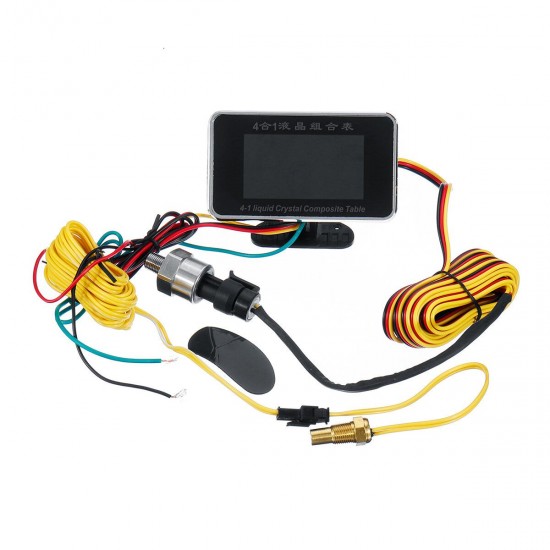 4 in 1 LCD Car Digital ALARM Gauge Voltmeter Oil Pressure Fuel Water Temp 12-24v 4 in 1 LCD Car Digital ALARM Gauge Voltmeter Oil Pressure Fuel Water Temp 12-24v