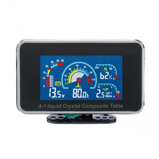 4 in 1 LCD Car Digital ALARM Gauge Voltmeter Oil Pressure Fuel Water Temp 12-24v 4 in 1 LCD Car Digital ALARM Gauge Voltmeter Oil Pressure Fuel Water Temp 12-24v