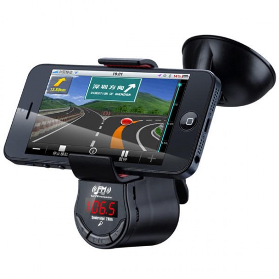 A7 Car Hands Free FM Transimittervs 360 Degree Rotation Phone Holder