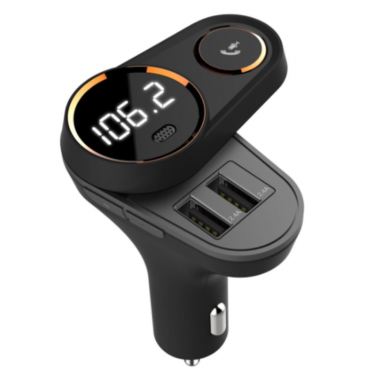 Rotatable Mp3 Player Car bluetooth Wireless FM Transmitter Dual USB Car Charger Handsfree Call