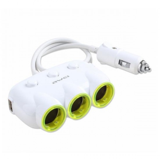 C-3S 120W 3 Way Charger Socket Splitter Car Charger Cigarette Lighter Adapter C-3S 120W 3 Way Charger Socket Splitter Car Charger Cigarette Lighter Adapter