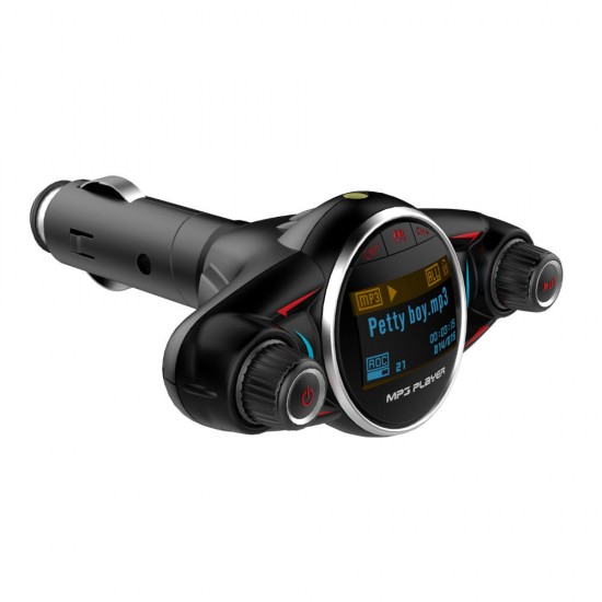 BT08 Big Eyes Double Head bluetooth 180° Rotation Car Charger