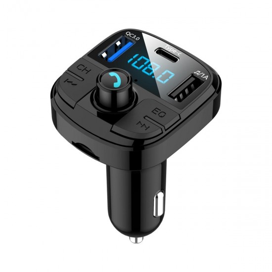 BT29 Bluetooth 5.0 Car Kit Wireless FM Transmitter Dual USB Fast Charger Audio Mp3 Player With TF Slot Type-C Port BT29 Bluetooth 5.0 Car Kit Wireless FM Transmitter Dual USB Fast Charger Audio Mp3 Player With TF Slot Type-C Port