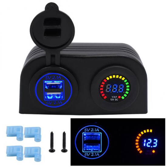 CS-489H1 4.2A Dual Usb Car Charger Color Screen Volt Meterr Battery Voltage Detection CS-489H1 4.2A Dual Usb Car Charger Color Screen Volt Meterr Battery Voltage Detection