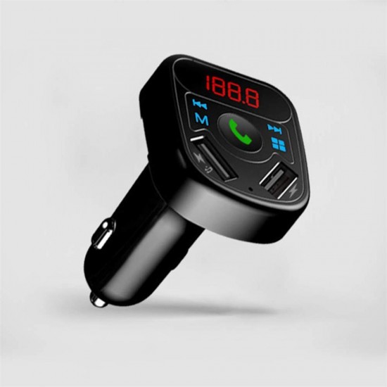 Car Charger Bluetooth Audio Receiver LCD Display MP3 Dual-load USB Multi-function Player