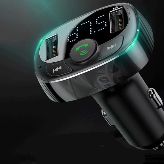 Car Charger Handsfree FM Transmitter Bluetooth MP3 Player Dual USB Charging