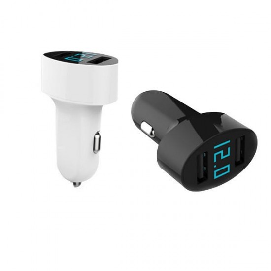 Car Dual Charger with Voltage Display Intelligent USB Output